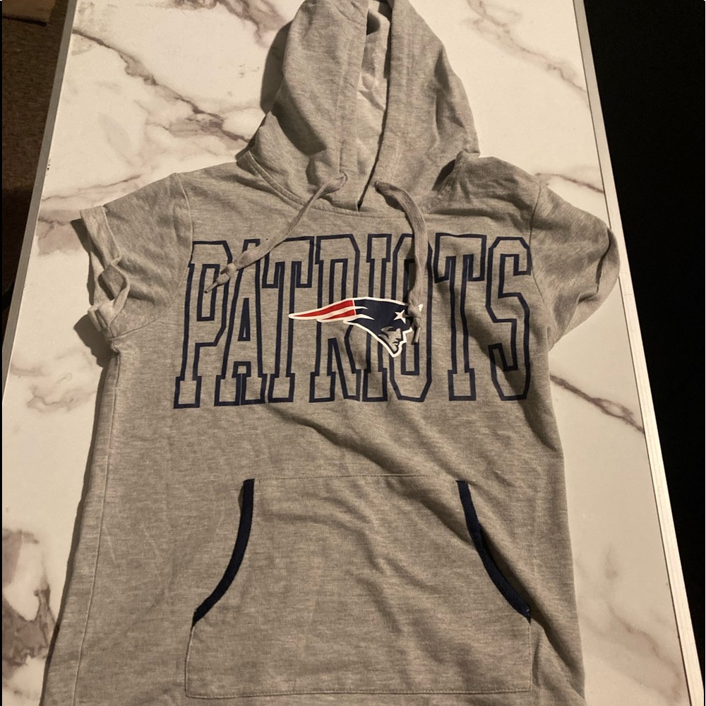 New England Patriots Belichick style girls short sleeve hoodie